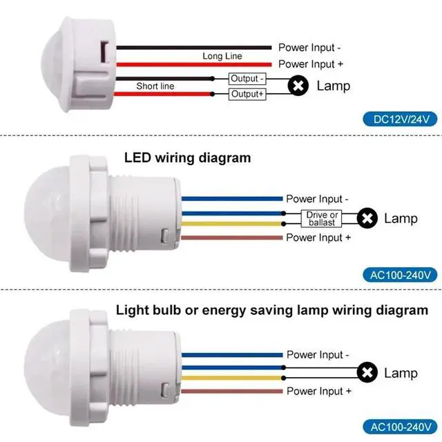 Alt view image 5 of 7 - AC 12V 24V DC 110V 220V Pir Infrared Motion Automatic Sensor Detector Light Switch IR Human Body Induction Indoor Outdoor Lamp(9-60V DC)