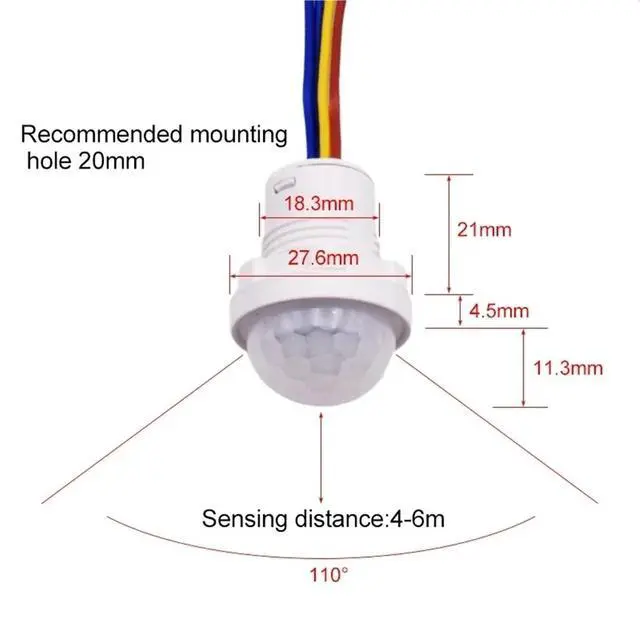 Alt view image 6 of 7 - AC 12V 24V DC 110V 220V Pir Infrared Motion Automatic Sensor Detector Light Switch IR Human Body Induction Indoor Outdoor Lamp(9-60V DC)