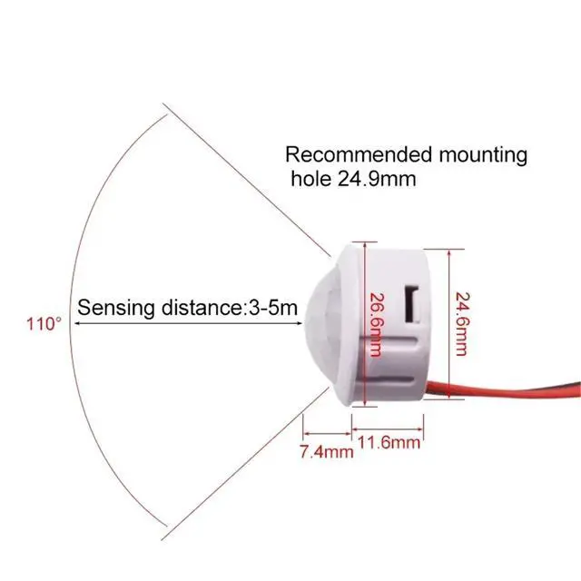 Alt view image 7 of 7 - AC 12V 24V DC 110V 220V Pir Infrared Motion Automatic Sensor Detector Light Switch IR Human Body Induction Indoor Outdoor Lamp(9-60V DC)