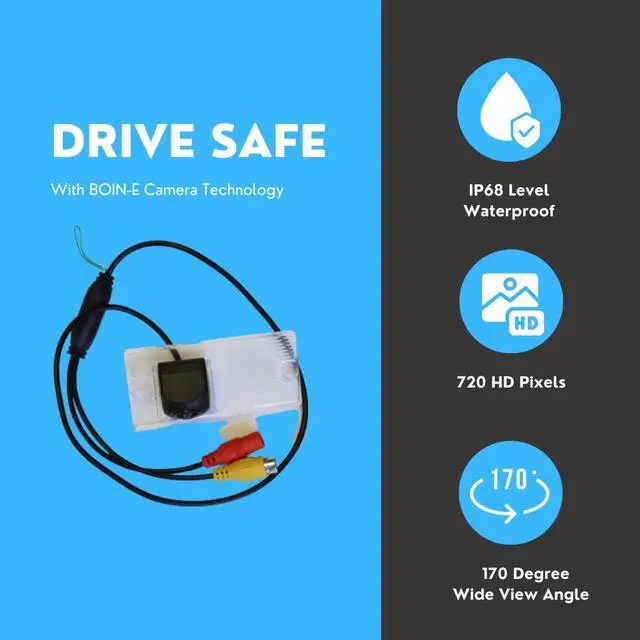Alt view image 2 of 4 - Backup Camera Rear View for Kia Sportage 2008 2009 2010 2011 2012, 720P/CVBS Night Vision Waterproof DC12V 24V, 170° View