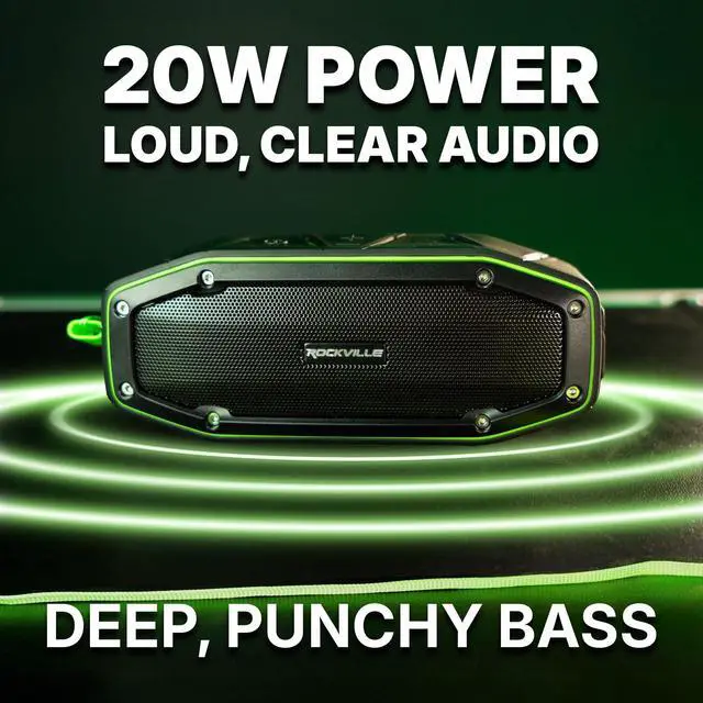Alt view image 4 of 6 - RPB27 20w Rugged Portable Waterproof Bluetooth Speaker w Bumping Bass!