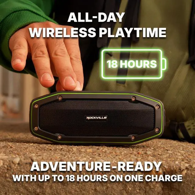 Alt view image 6 of 6 - RPB27 20w Rugged Portable Waterproof Bluetooth Speaker w Bumping Bass!