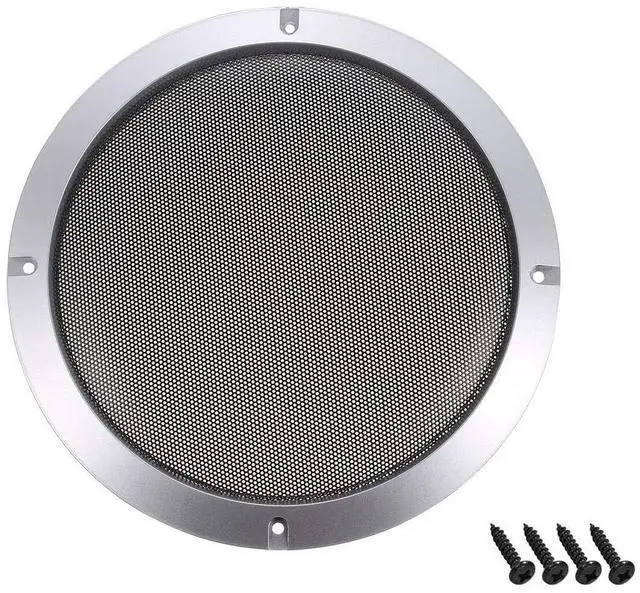 Main image of 2pcs 8" Speaker Grill Mesh Decorative Circle Woofer Guard Protector Cover Accessories Silver
