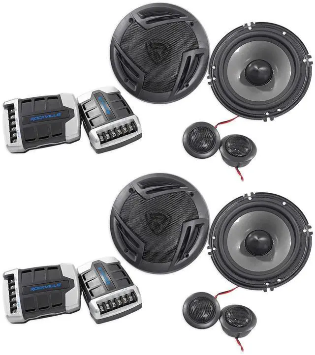 Main image of RV65.2C 6.5" CEA-Rated Component Car Speakers, 4 Ohm, 2-Pack | 750W Peak / 140W RMS, Polypropylene Cone, PEI Dome Tweeters, 2-Way Crossovers, OFC Voice Coils, Grilles, 34Hz-22kHz