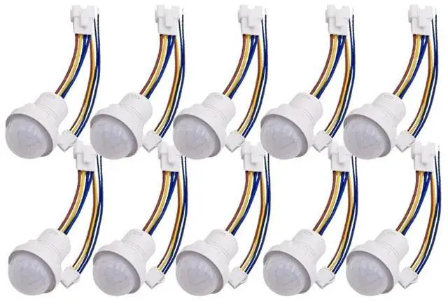 Main image of 5/10pcs Pir Infrared Motion Automatic Light Sensor IR Detector Switch 12V 24V DC 110V 220V AC Human Body Induction Night Lamp(10pcs 100-240VAC)