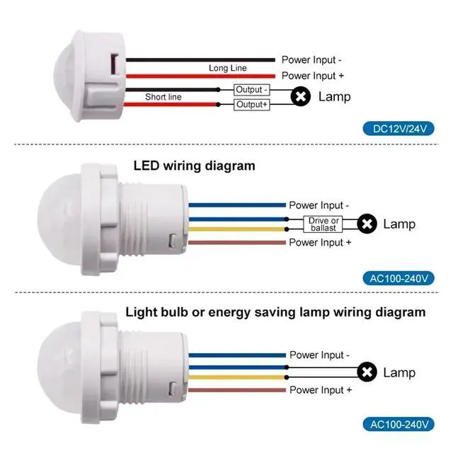 Alt view image 5 of 7 - 5/10pcs Pir Infrared Motion Automatic Light Sensor IR Detector Switch 12V 24V DC 110V 220V AC Human Body Induction Night Lamp(5pcs 100-240VAC)