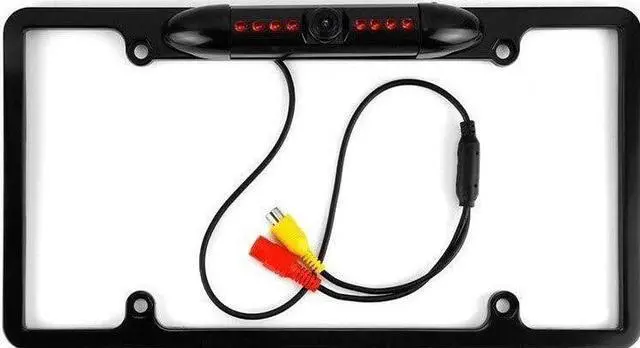 Main image of Absolute CAM2100B Black License Plate Backup Camera Front Rear View Reverse Camera with 8 LED Night Vision 170 Degree Viewing Angle Waterproof Backup Camera for Cars