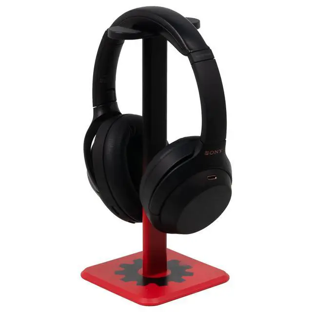 Alt view image 2 of 7 - Pro Audio Headphone Stand - Matte Black/Red