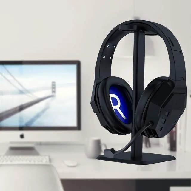 Alt view image 5 of 7 - Pro Audio Headphone Stand - Matte Black/Red