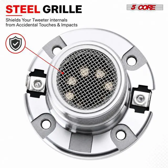 Alt view image 3 of 7 - Super Tweeter 1" 200W Max 4 Ohm Neodymium Magnet Titanium Bullet Speaker Horn High Frequency Heavy Duty Aluminum Frame (Silver)