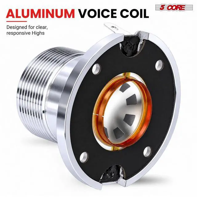 Alt view image 4 of 7 - Super Tweeter 1" 200W Max 4 Ohm Neodymium Magnet Titanium Bullet Speaker Horn High Frequency Heavy Duty Aluminum Frame (Silver)