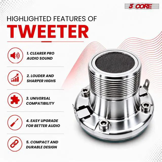 Alt view image 7 of 7 - Super Tweeter 1" 200W Max 4 Ohm Neodymium Magnet Titanium Bullet Speaker Horn High Frequency Heavy Duty Aluminum Frame (Silver)