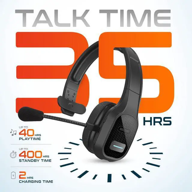 Alt view image 2 of 6 - 20X Professional Wireless Computer Headset with Mic | On Ear Bluetooth 5.0 Wireless Headset, 30 Hour All Day Talk Time for Truck Drivers, Home Office, Headset Only, 2-Pack