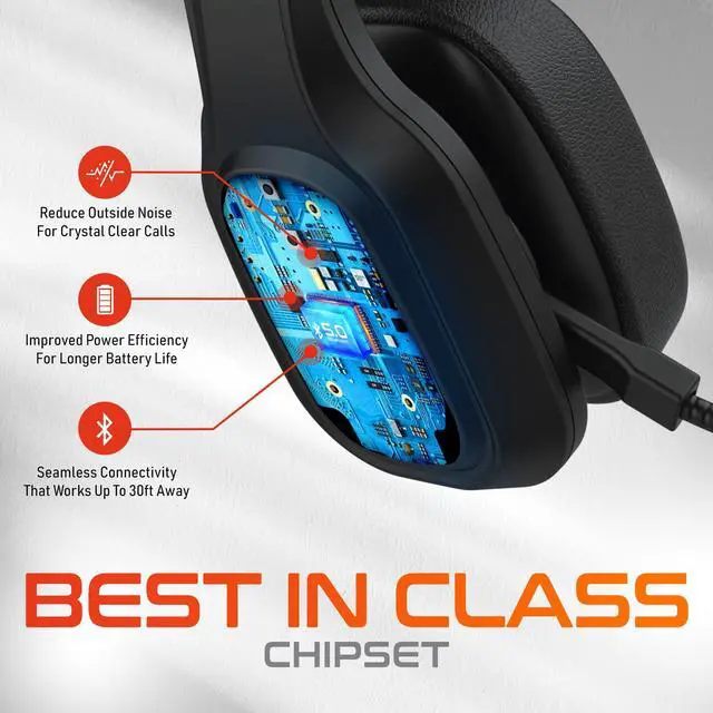 Alt view image 4 of 6 - 20X Professional Wireless Computer Headset with Mic | On Ear Bluetooth 5.0 Wireless Headset, 30 Hour All Day Talk Time for Truck Drivers, Home Office, Headset Only, 2-Pack