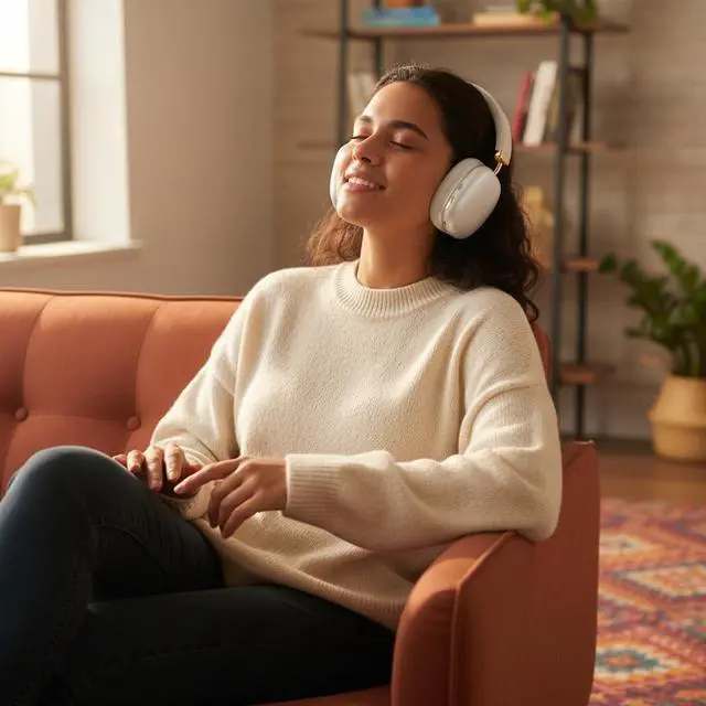 Alt view image 2 of 3 - White Over Ear Bluetooth Headphones, Active Noise Cancellation, 20dB Noise Reduction, Flat Folding Design, 22 Hour Battery, Built in Microphone, USB-C Charging, Optional Wired Audio