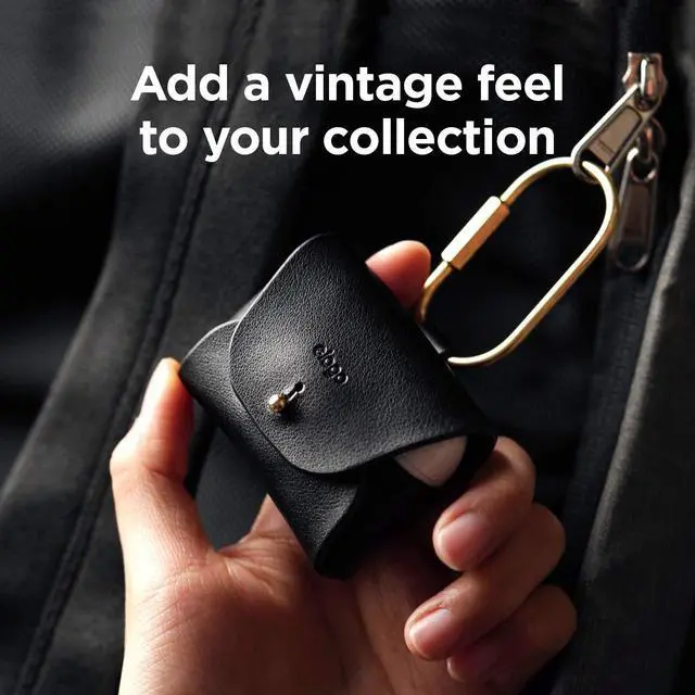 Alt view image 5 of 6 - Leather Case for AirPods Pro 2 & 1 | Genuine Leather case with Keychain, Luxurious Colors, Brass Ring Holder, Great Protection (Red)