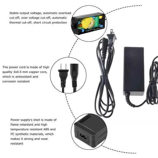 Alt view image 2 of 2 - 20V AC/DC Adapter for AOC U2879VF Featured 28'' 4K UHD 2160p LED-Backlit LCD Monitor 20VDC Power Supply Cord