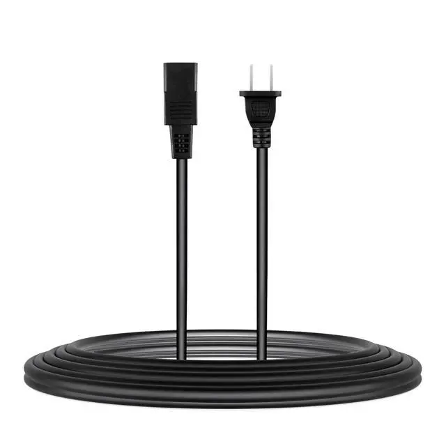 Alt view image 2 of 5 - 8ft 2-Prong Square AC Power Cord Cable Lead Compatible with Yamaha DX5 PS-6100 Keyboard Synth Power