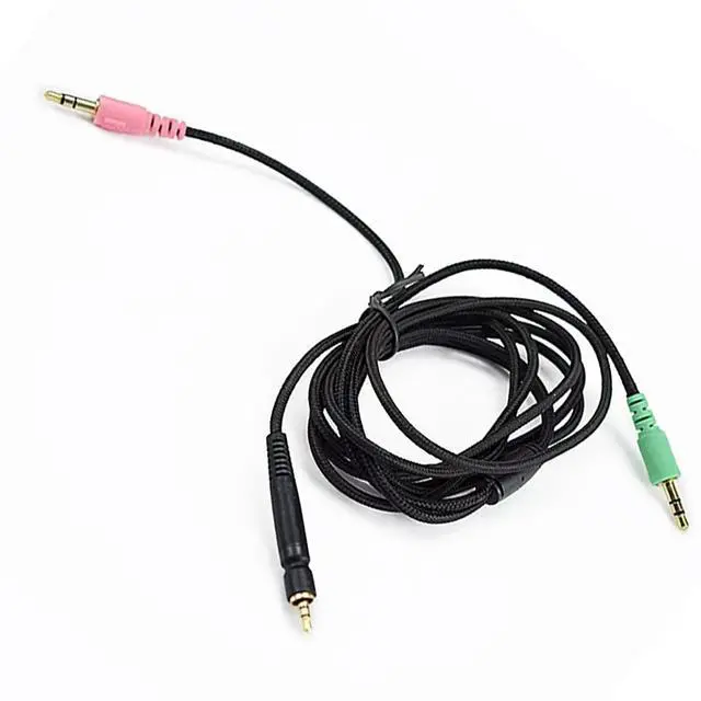Main image of 2m Audio Cable for Sennheiser Game ONE/Game Zero/PC 373D/PC37X/GSP350/GSP500/GSP600, Coiled Audio Cable Replacement