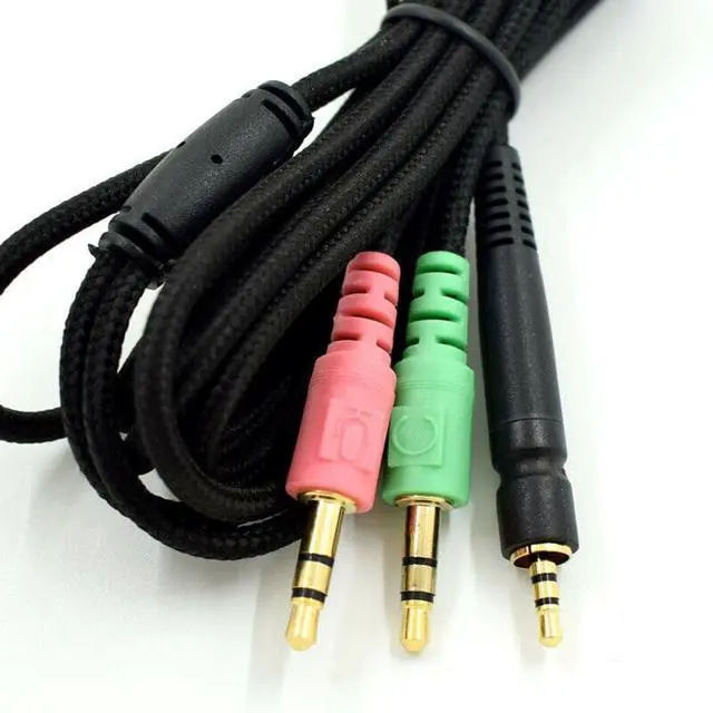 Alt view image 2 of 3 - 2m Audio Cable for Sennheiser Game ONE/Game Zero/PC 373D/PC37X/GSP350/GSP500/GSP600, Coiled Audio Cable Replacement