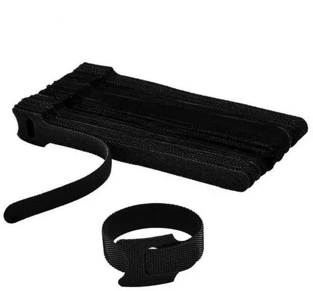 Main image of 50 Pack Reusable Fastening Cable Straps and Cable Ties Set, Adjustable Multi-Purpose Hook Loop Securing Straps with Buckle, to Keep Cords Organized and Tidy - 10Inch