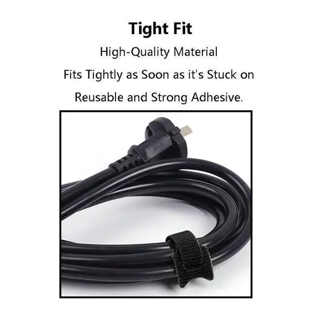 Alt view image 2 of 7 - 50 Pack Reusable Fastening Cable Straps and Cable Ties Set, Adjustable Multi-Purpose Hook Loop Securing Straps with Buckle, to Keep Cords Organized and Tidy - 10Inch