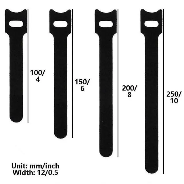Alt view image 7 of 7 - 50 Pack Reusable Fastening Cable Straps and Cable Ties Set, Adjustable Multi-Purpose Hook Loop Securing Straps with Buckle, to Keep Cords Organized and Tidy - 10Inch