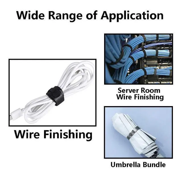 Alt view image 6 of 7 - 50 Pack Reusable Fastening Cable Straps and Cable Ties Set, Adjustable Multi-Purpose Hook Loop Securing Straps with Buckle, to Keep Cords Organized and Tidy - 10Inch