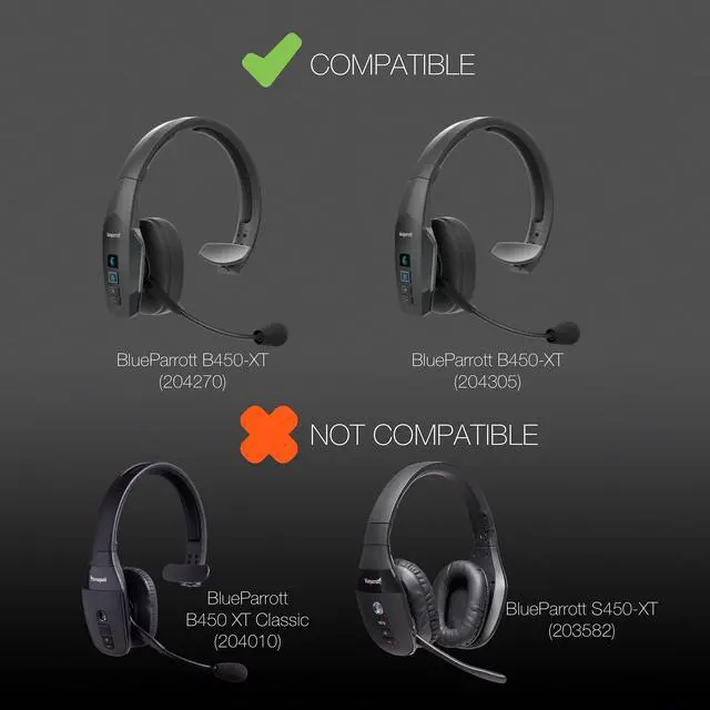 Alt view image 5 of 5 - Global Teck Ear Pads 7-Pack Made for BlueParrot B450 IP54 Trucker Bluetooth Headset - Soft Foam Oversized Leatherette Covers, Secure Fit and Seal Improves Listening Audio