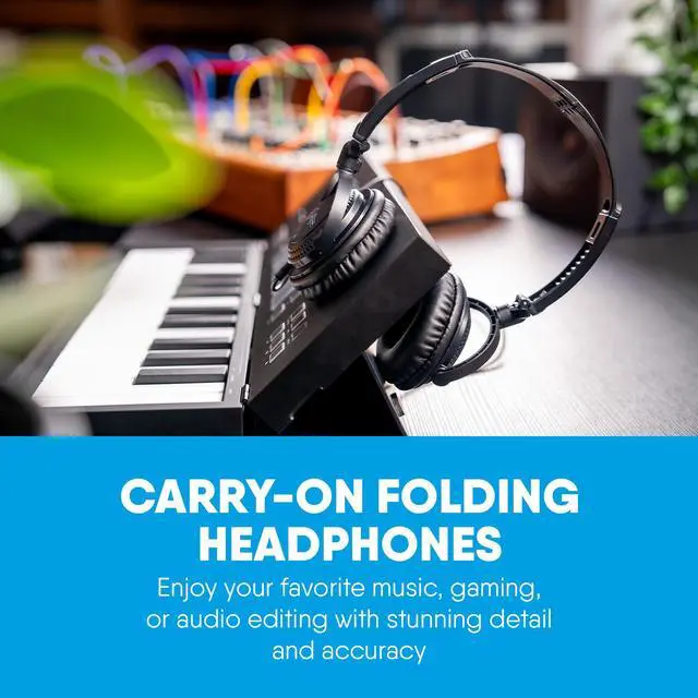 Alt view image 2 of 6 - FH50 Folding Headphones - 40mm Drivers for Premium Sound - Noise-Isolating Semi-Open Back Design - Comfortable Over-Ear Wired Headphones for Music Production and Everyday Listening