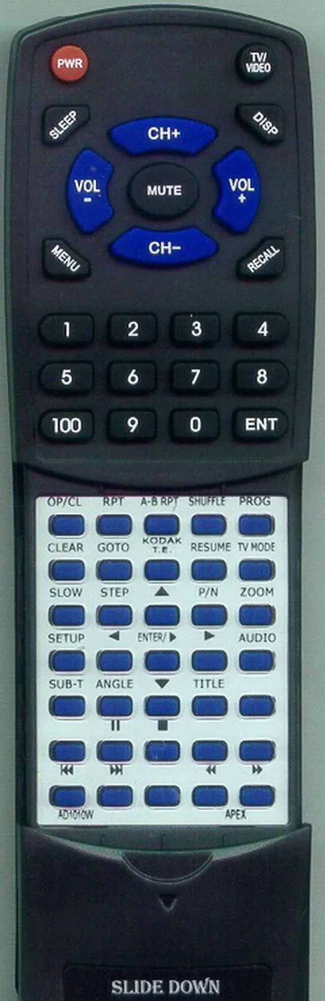 Main image of Replacement Remote Control for APEX AD1010W, RM1010W, AD1110W, AD1130W