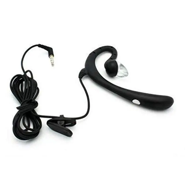 Alt view image 2 of 6 - Wired Mono Headset Earphone w Mic Headphone 3.5mm Single Earbud Hands-Free Microphone Over-The-Ear Compatible with Motorola One Zoom Phone