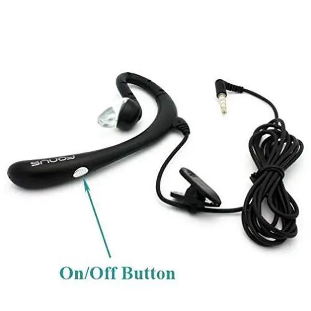 Alt view image 4 of 6 - Wired Mono Headset Earphone w Mic Headphone 3.5mm Single Earbud Hands-Free Microphone Over-The-Ear Compatible with Motorola One Zoom Phone