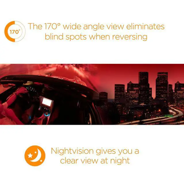 Alt view image 3 of 4 - XO Vision HTC35 high definition Universal Weatherproof Rear View Backup Camera with Night Vision, 170 Degree Viewing Angle