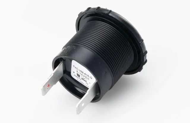 Alt view image 3 of 4 - TXC-V86-515-Q Turbo Series Piezoelectric Alarm, 5-15 VDC, Extra Loud Continuous Tone, Panel Mount with Volume Control, IP68 Certified, 92-103 dB, Black