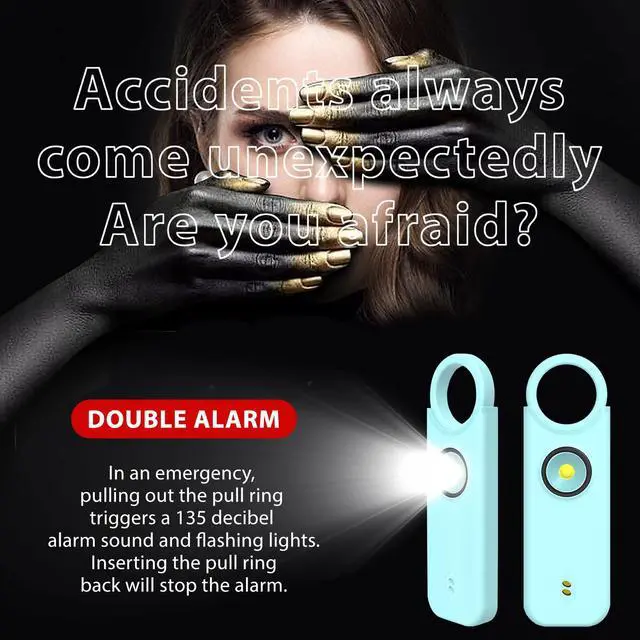 Alt view image 2 of 6 - Personal Safety Alarm for Women Safety Keychain Self Defense Keychain for Women Rechargeable Protection Devices Emergency 135db Strobe Light Upgraded Vibration Sensing Mode (Lake Blue)