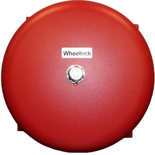 Main image of Wheelock MB-G6-24-R MB-Series Motor Bell, Red Housing, 6" Shell Size in 24 VDC, 92 dBA Sound Level, 0.03 Current, Aluminum with Textured Enamel Finish, Integral RFI Suppression