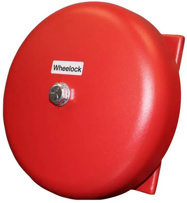 Alt view image 2 of 3 - Wheelock MB-G6-24-R MB-Series Motor Bell, Red Housing, 6" Shell Size in 24 VDC, 92 dBA Sound Level, 0.03 Current, Aluminum with Textured Enamel Finish, Integral RFI Suppression