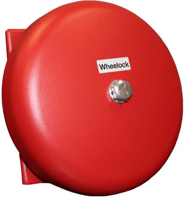 Alt view image 3 of 3 - Wheelock MB-G6-24-R MB-Series Motor Bell, Red Housing, 6" Shell Size in 24 VDC, 92 dBA Sound Level, 0.03 Current, Aluminum with Textured Enamel Finish, Integral RFI Suppression