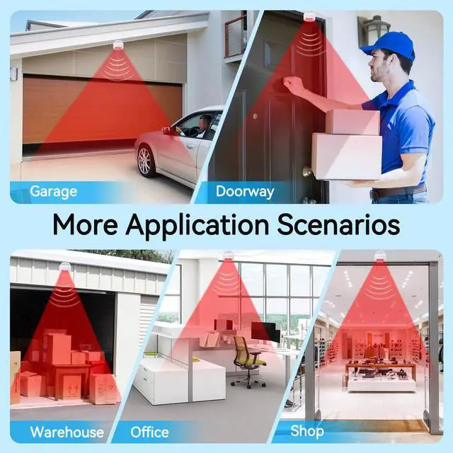 Alt view image 7 of 7 - Motion Sensor Alarm,Outdoor Wireless Driveway Alarm with Loud Siren & Vibration Alert,IP64 Waterproof,200ft Range,for Mailboxes and Driveways(Only Receivers)