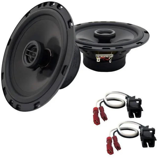 Main image of 6.5 Inch Front Door Speakers Fits GMC Envoy 2002-2009 | Rhythm Series R65 upgrade pair 300 watt peak, replacement swap for worn factory units, restores crisp clear sound in SUV