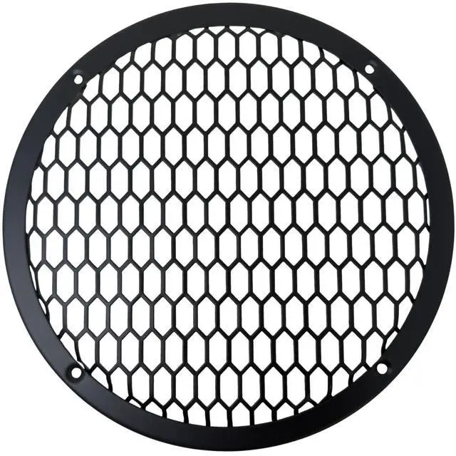 Alt view image 4 of 5 - BassRockers 8" Metal Speaker Grill Cover HeavyDuty HexMesh Protective Grill Guard 8" Car Audio Speakers/Subwoofers, Universal Fit, Matte Black, 4-Hole Screw/Bolt Mount for Doors, Custom Boxes (8 Pack)