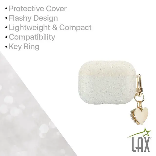 Alt view image 4 of 6 - Gadgets AirPods Pro Case Cover - Protective Compatible with Apple AirPod Pro - Lightweight Case with Carabiner Key Ring Easy to Use - Heart Charm Cream