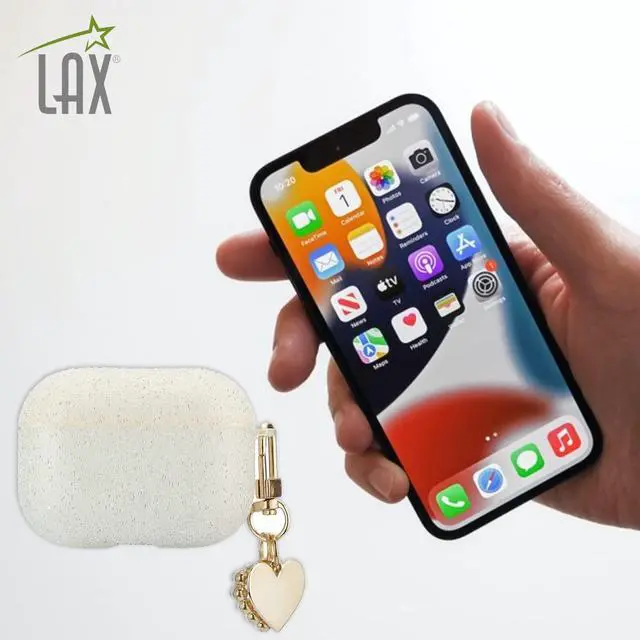 Alt view image 6 of 6 - Gadgets AirPods Pro Case Cover - Protective Compatible with Apple AirPod Pro - Lightweight Case with Carabiner Key Ring Easy to Use - Heart Charm Cream