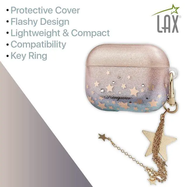Alt view image 4 of 6 - AirPods Pro Case Cover - Protective Compatible with Apple AirPod Pro - Lightweight Case with Carabiner Key Ring Easy to Use - Shooting Star Charm