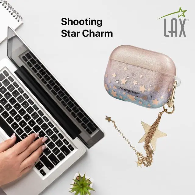 Alt view image 5 of 6 - AirPods Pro Case Cover - Protective Compatible with Apple AirPod Pro - Lightweight Case with Carabiner Key Ring Easy to Use - Shooting Star Charm