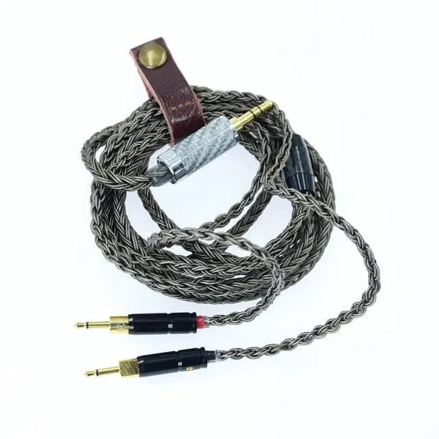 Main image of 3.5mm Headphone Cable Compatible for Sennheiser HD700 HD 700 Headphones 16 Core Silver Plated Replacement Audio Upgrade Cable (1.5ft, Black)