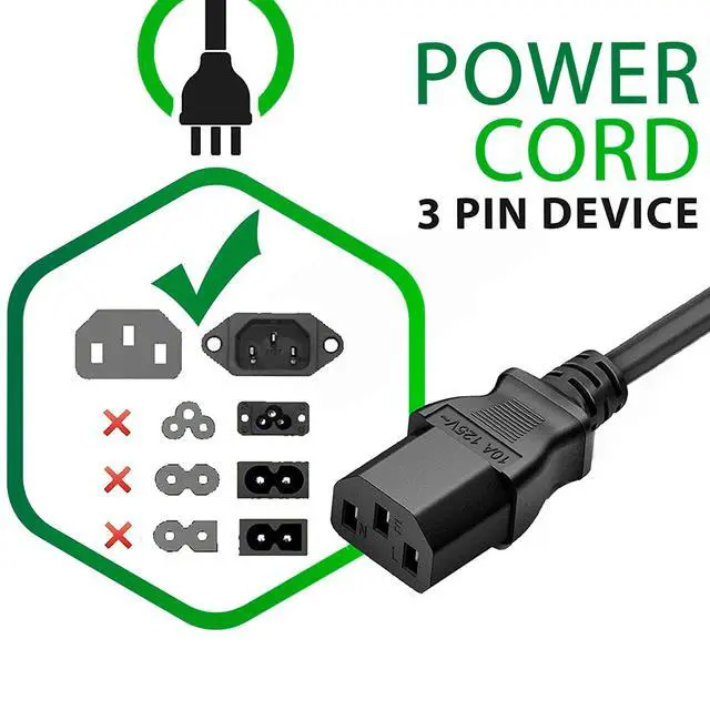 Alt view image 2 of 5 - 5ft AC Power Cord Cable Plug Compatible with HP LaserJet M110we Wireless Printer US