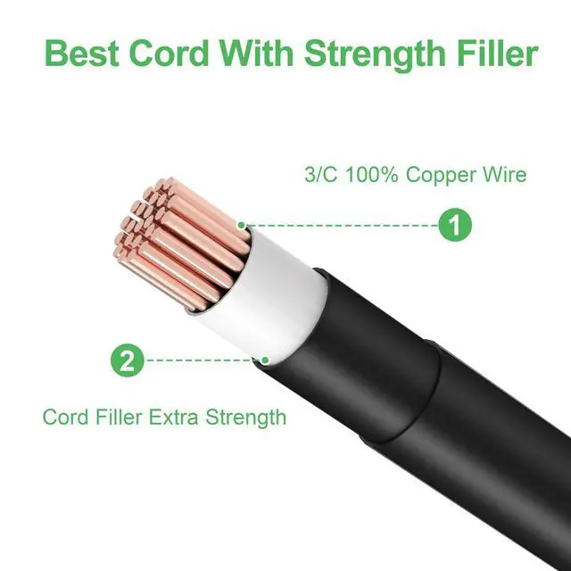 Alt view image 4 of 5 - 5ft AC Power Cord Cable Plug Compatible with HP LaserJet M110we Wireless Printer US