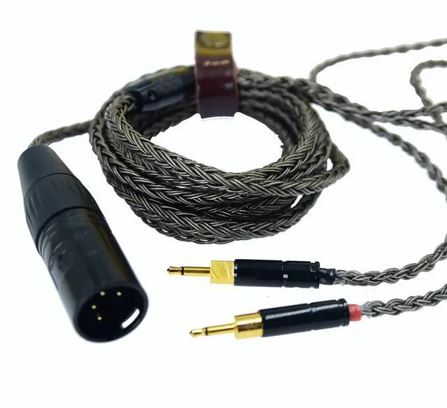 Main image of HiFi Cable with 4-pin XLR Balanced Male Compatible with Sennheiser HD700, HD 700 Headphones Silver Plated Replacement Audio Upgrade Cable (6.5ft, Grey)